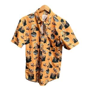 RSVLTS Orange Great Outdoors Dare Mighty Things Casual Button Down Shirt Size S